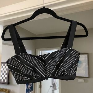 Athleta Bandeau Black and White Swim Suit Top